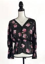 Load image into Gallery viewer, Black Floral Top
